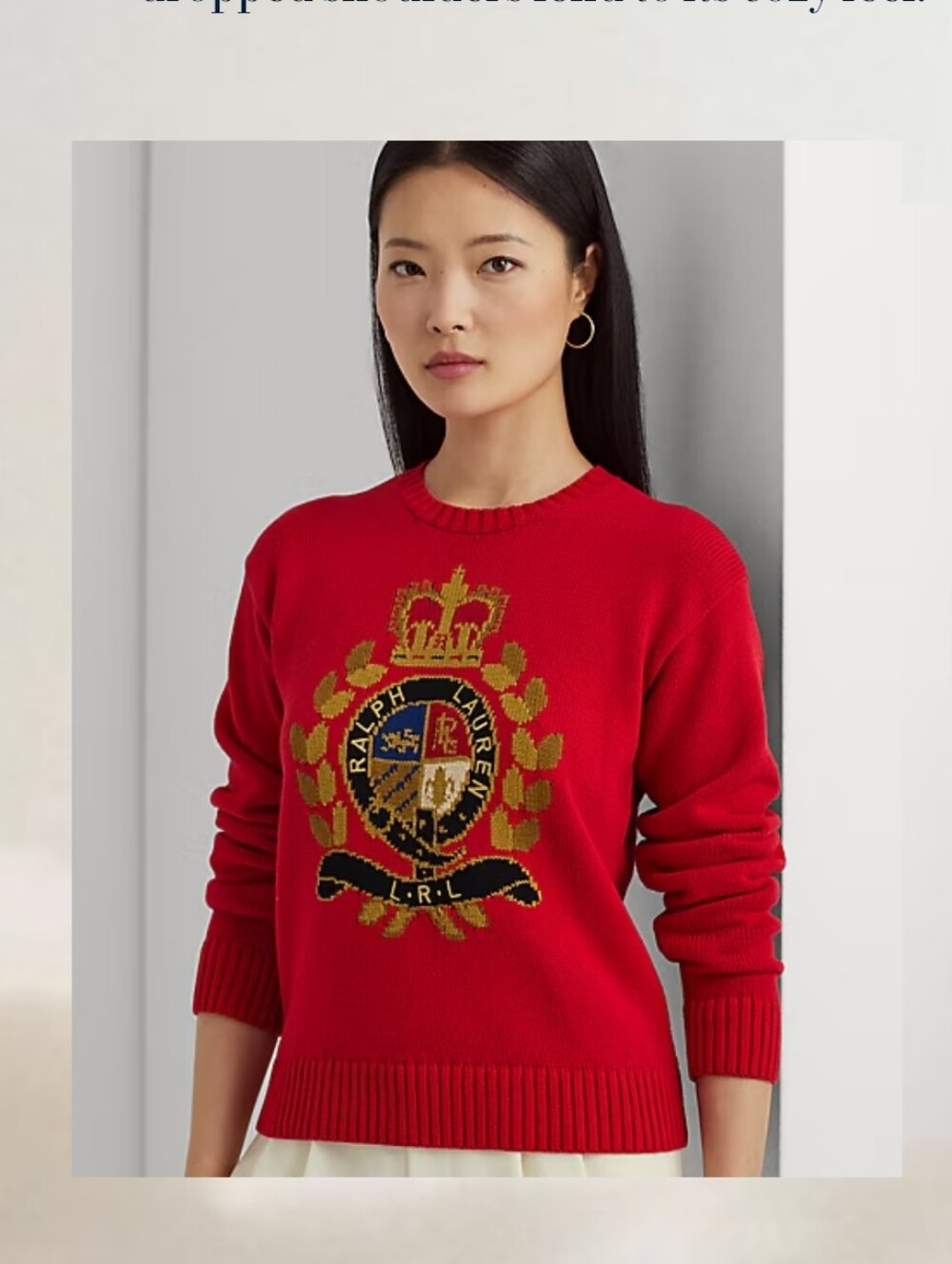 Authentic Lauren Ralph Lauren Crewneck Logo Pull On Sweater Size Large